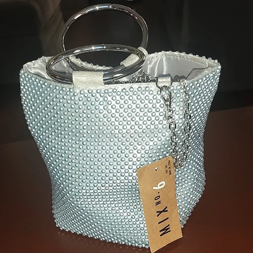 Mix No. 6 Silver Beaded Women's Bag Teal - Picture 1 of 5